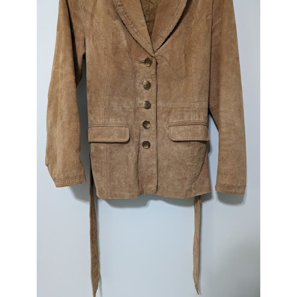 Wilsons Leather Tan Suede Button-Front Jacket - Picture 5 of 12